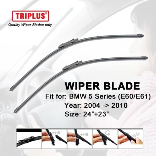 Wiper Blade for BMW 5 Series E60 E61 (2004-2010) 1 set 24"+23",Flat Aero Windscreen Wiper,Boneless Windshield Soft Wiper Blades