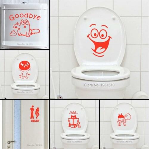 Glow in the Dark Toilet Stickers for Home Decoration Waterproof Bathroom Decals WC Door Sign Label Funny Wall DIY Luminous Decor