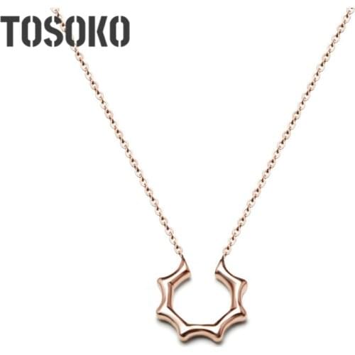 TOSOKO Men And Women Couple Sun Necklace Titanium Steel Jewelry Necklace For Women BSP186
