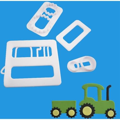 Tractor Car Shaped Biscuit Cutting Molds Baking Tools Cake Decorating Soft Candy Tools Sugar Printing Die Mold Tool Biscuits