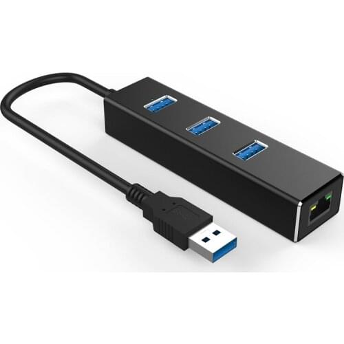 Lcone USB Gigabit Ethernet Adapter 10/100/1000Mbps USB Hub 3.0 Lan Wired Network Card Rj45 Port USB Splitter For PC Laptop