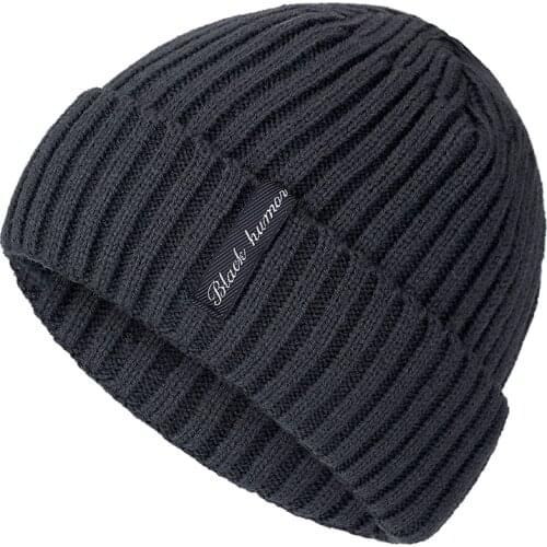 High Quality Black Human Winter Hat Add Fur Warm Beanies Hat Baggy Skullies Knitted Hat For Men Women Ski Sports Beanies Cap