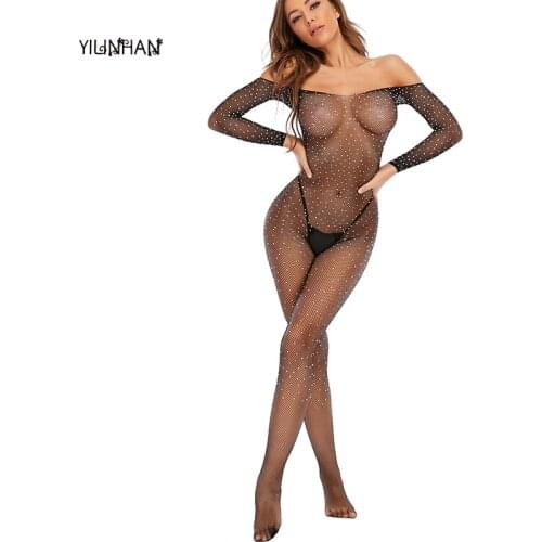 YILINHAN Sexy Body Stockings Women Fishnet Catsuit Mesh Tights Lingerie Erotic Bodysuit Sleepwear Jumpsuit Teddies