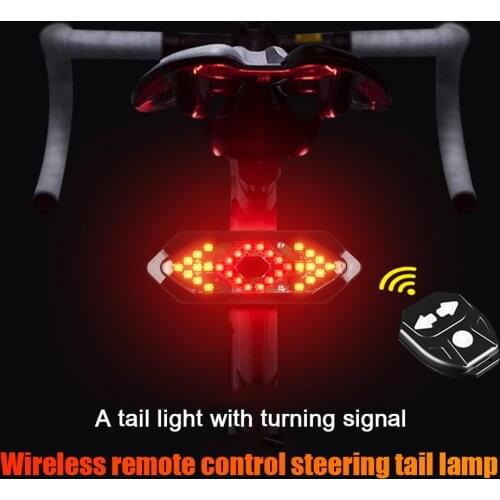 5 Modes Bike Tail Light Wireless Remote Control Turn Signal Light USB Rear Lamp MTB Cycling Bicycle LED Safety Warning Taillight