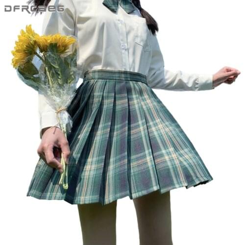 Preppy Style Print Plaid Mini Pleated Skirt Women 2020 Summer Mori Girl Janaese School Kawaii Skirts Fema High Waist Saia Faldas