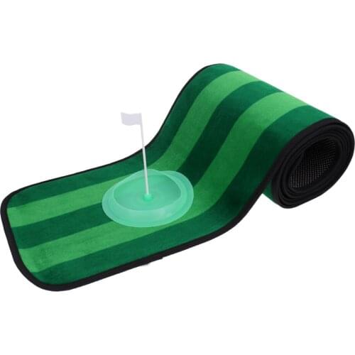 10' x 1' Non-slip Indoor Outdoor Practice Golf Putting Green Mat Golf Training Aid with Putting Cup and Storage Bag