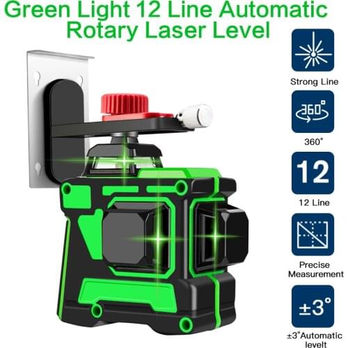 12 Lines 3D Laser level Green Light self-laser Leveling Automatic Leveling 3D Wall Sticking Instrument
