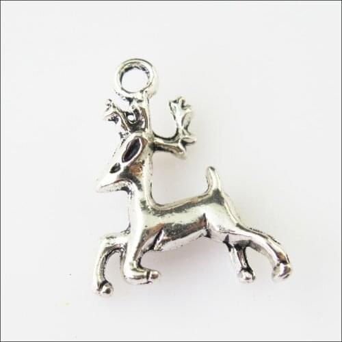 15 New Running Animal Deer Tibetan Silver Tone Charms Pendants 12x22.5mm