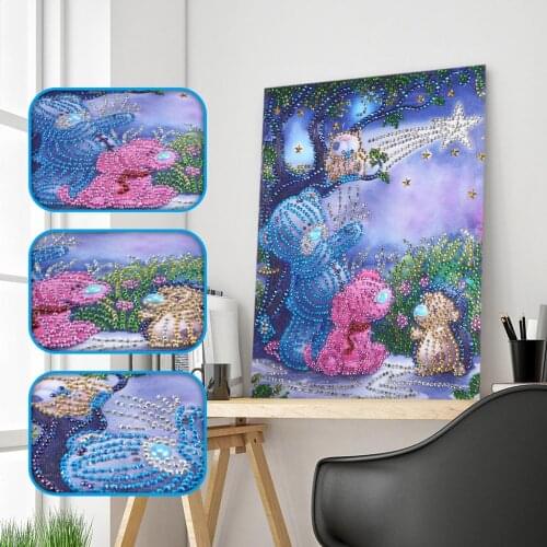 5D Diy Sepcial Shaped Diamond Painting Cross Stitch Kits Bear Owl Dog Diamond Crystal Embroidery Kids Home Decoration Gifts