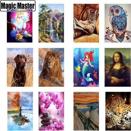 Scenery tree landscape animal DIY Crystal full drill square 5D diamond painting cross stitch kit mosaic round rhinestone