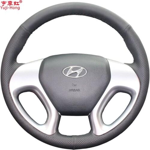 Yuji-Hong Artificial Leather Car Steeering Wheel Covers Case for Hyundai ix35 2010-2015 Hand-stitched Steering Cover