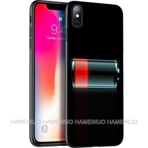 Black tpu case for iphone 5 5s SE 2020 6 6s 7 8 plus X 10 XR XS 11 pro MAX silicon cover Battery Life Cycle Funny