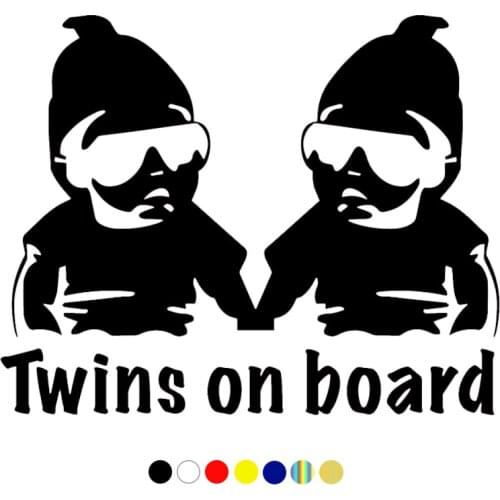 CS-1386#15*12cm Twins on Board funny car sticker vinyl decal for auto car stickers styling on bumper rear window choose size
