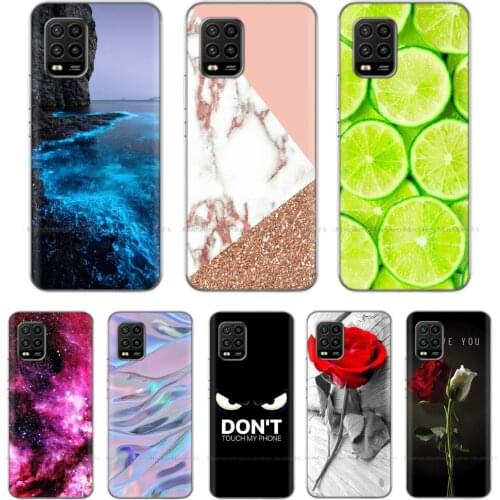 For Xiaomi Mi 10 Lite Case 6.57" Phone Case Soft Silicone Back Cover for Xiaomi Mi 10 Lite 5G Bumper Funda Painted TPU Shells