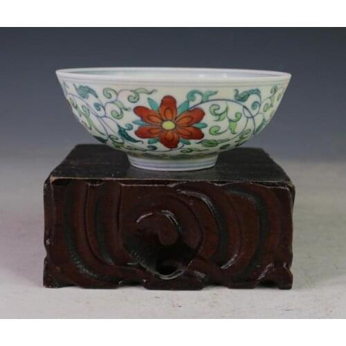 Antique MingDynasty porcelain bowl, color wrapped flowers bowl,Hand-painted crafts,Collection&Adornment,Free shipping