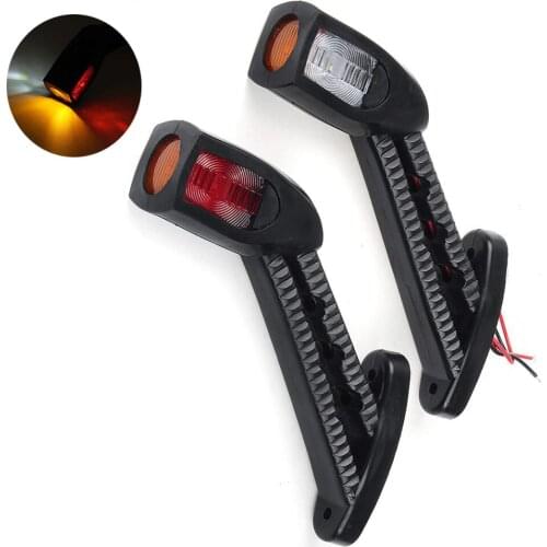 2X Waterproof LED Side Outline Stalk Marker Lights Lamp For Trailer Truck Carvan Lamp Rear Front Side Tail Lights 24V Universal