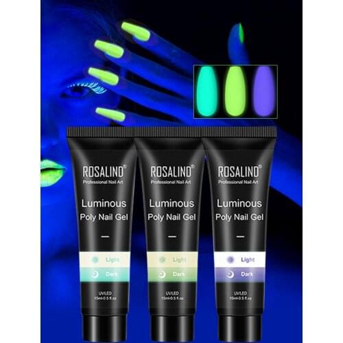 15ml 3pcs Glow Nail Gel Kit Flawless Luminous Polish Nail Set Acrylic Crystal Phototherapy Gel Luminous UV LED Nail Gel