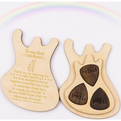 Wooden guitar picks box custom plectum holder set personlized laser engred gifts dropshipping 2020 center store ES0045