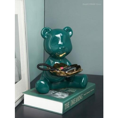 Bear sculpture storage box light luxury porch key storage ornaments home living room decoration bedroom decoration