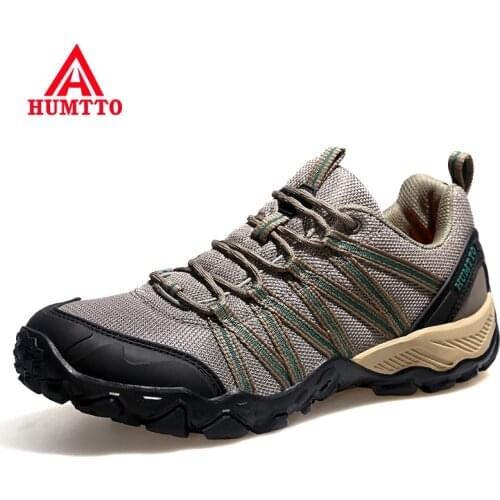 HUMTTO Brand Clearance Summer Hiking Shoes for Men 2021 Breathable Leather Hunting Trekking Climbing Shoes Mens Outdoor Sneakers