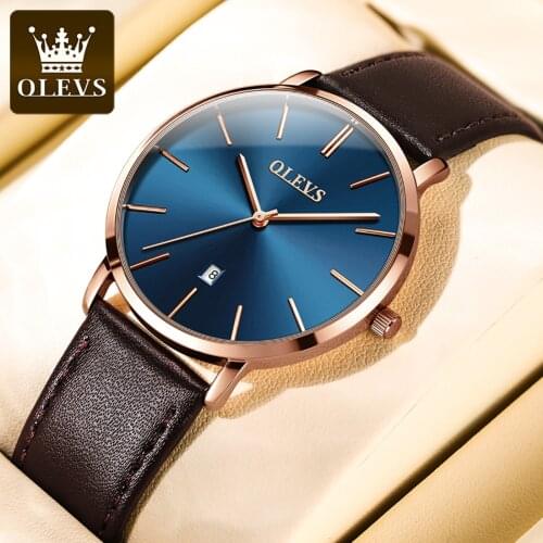 OLEVS Relogio Masculino Quartz Watch Men Business Leather Casual Watches Clock Male Sports calendar Wristwatch Direct sales