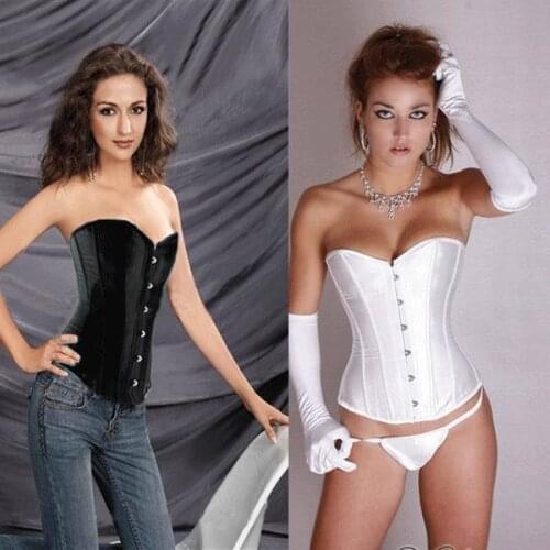 New Arrival Two Colors For Silky Strapless Corset For Women 3S3092 Fashion Satin Sexy Lingerie Corset