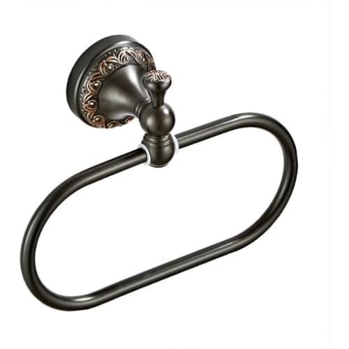 New Arrival Euro style Wal-mount Antique Bronze/BlackTowel Ring Classic Bathroom Accessories Bath Towel Holder Bath Hardware