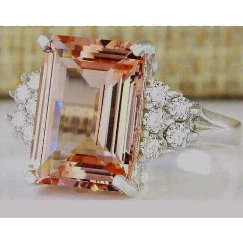 New Rings For Women Lady Elegant Big Rhinestone Crystal Ring Hollow Wedding Engagement Statement Jewelry