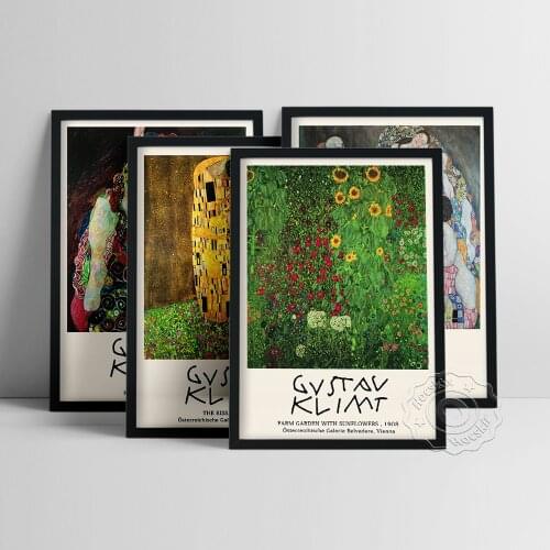 Gustav Klimt Poster, Klimt The Maiden The Kiss Death And Life Oil Painting, Austria Symbolism Wall Art, Vintage Print, Idea Gift