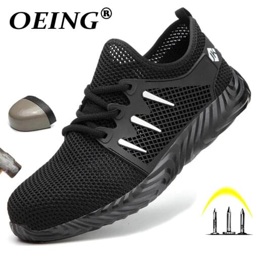 Direct Delivery Men And Women Steel Toe Air Safety Boots Indestructible Ryder Shoes Anti Puncture Breathable Work Shoes Sneakers