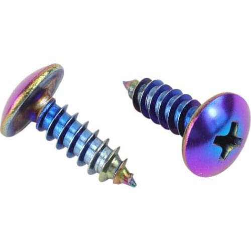 10pcs Motorcycle Self-tapping Screws M5x16MM Stainless Steel Plated Color Universal For Honda Yamaha Kawasaki Suzuki Ornament