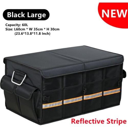 Collapsible Car Trunk Storage Bag Organizer with Lid Portable Stowing Tidying Oxford Cloth Auto Trunk Box Organizer