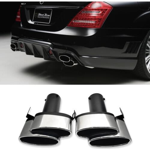 For Benz exhaust pipe Four out exhaust tip stainless steel Wald style for Benz C200 W204 W212 E260 300L W212 W222 E63 E200 E260
