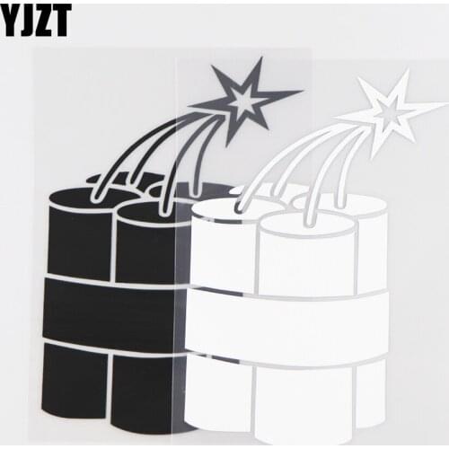 YJZT 15.6×9.5CM Personalized Car Sticker Classic Domineering Explosive Weapon Icon Vinyl Creative Decal Black / Silver 20C-0172