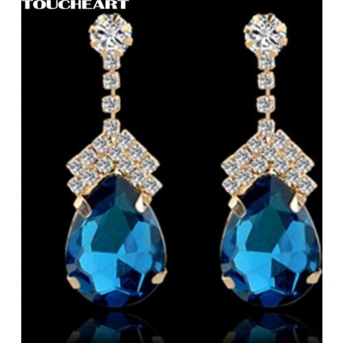 TOUCHEART Rhinestone Crystal Long Tassel Dangle Earrings For Women Fashion Wedding Silver color Jewelry 2017 SER140308