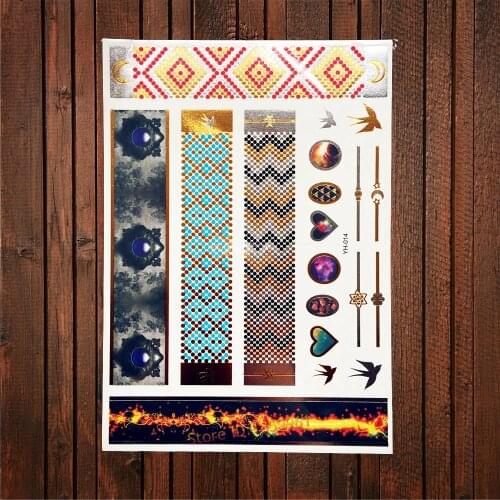 1PC 3D Leopard Panther Flash Metallic Waterproof Tattoo Women Body Arm Sleeve Tattoo Snake Skin AYH-014 Henna Makeup Tattoo Legs