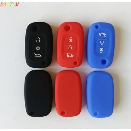 1pcs Silicone Car key cover Case For Lada Flip 3 button remote Shell Blank Fob Auto parts car accessories colorful