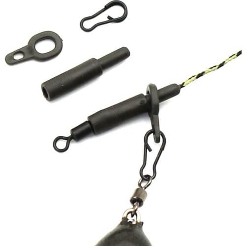 30PCS Carp Fishing Run Rig Accessories Kit Heli Chod Rig Ring Clips Rubber Bead for Fishing Helicopter Rig Connector Carp Tackle