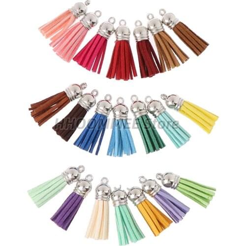38mm 10Pcs Leather Tassel For DIY Jewelry Keychain Cellphone Straps Pendant