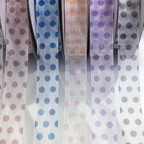 5yards 10/25/40mm Dots Polyester Snow Yarn Organza Stain Ribbon for DIY Crafts Hair Accessories Materials Gift Box Ribbons
