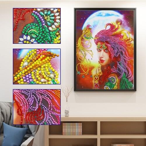 5D Diamond Painting Special Shaped Diamond Embroidery Cross Stitch Moon Fairy Rhinestone Picture Diamond mosaic Arts Craft