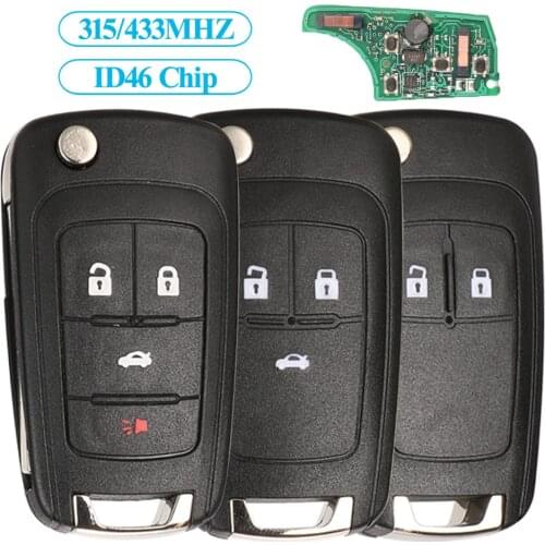 Jingyuqin Flip Remote Car Key Smart Keyless Go 315/433MHZ ID46 Chip For Chevrolet Aveo Cruz Camero Malibu Buick Encore Verano