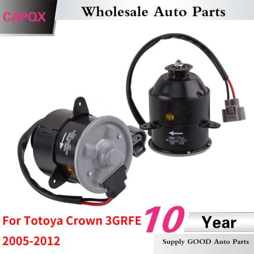 CAPQX 2PCS Left & Right Cooling Fan Motor FOR TOYOTA CROWN 3GRFE 2005 2006 2007 2008 2009 2010 2011 2012 16363-0P010 16363-0P020