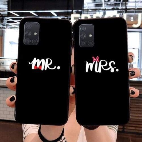 Cute Bow Mr Mrs Couple DIY Printing Phone Case cover Shell for Samsung S20 plus Ultra S6 S7 edge S8 S9 plus S10 5G lite 2020
