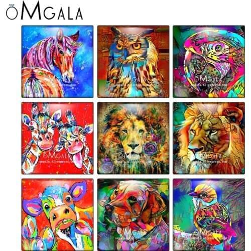 Ink Paintings Dog Lion Bull Cats Aniamls 10pcs mixed 12mm/20mm/25mm/30mm photo glass cabochon demo flat back Making findings
