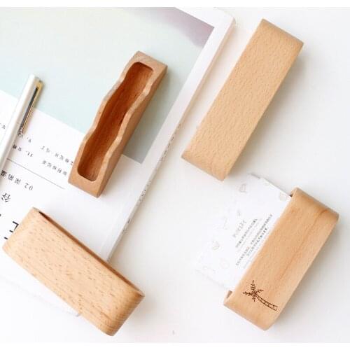 Wooden Business Card Holder Wooden Card Organizer Office Card Case For Business Name Card Display Stand Desktop Countertop
