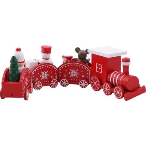 Wooden Christmas Train Ornament Christmas Decoration For Home Santa Claus Gift Toys Crafts Table Deco Navidad Xmas 2021 New Year