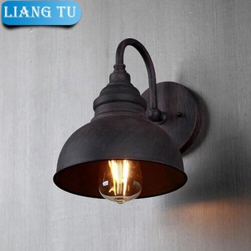 Europe indoor Wall lamp garden lights Lampshade E27 Edsion light aluminum baking vintage wall light