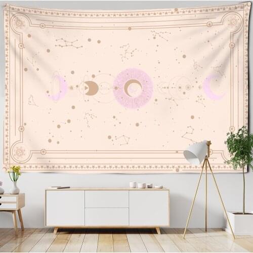 Sun Moon Planet Tarot Tapestry Wall Mount Tapiz Witchcraft Psychedelic Dormitory Bedroom Artist Home Decor