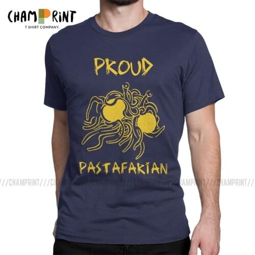 Proud Pastafarian T-Shirts Men Flying Spaghetti Monsterism Pastafarianism Fsm Religion Church Noodle Monster Novelty